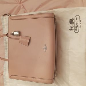 Coach dusty pink satchel with adjustable strap
